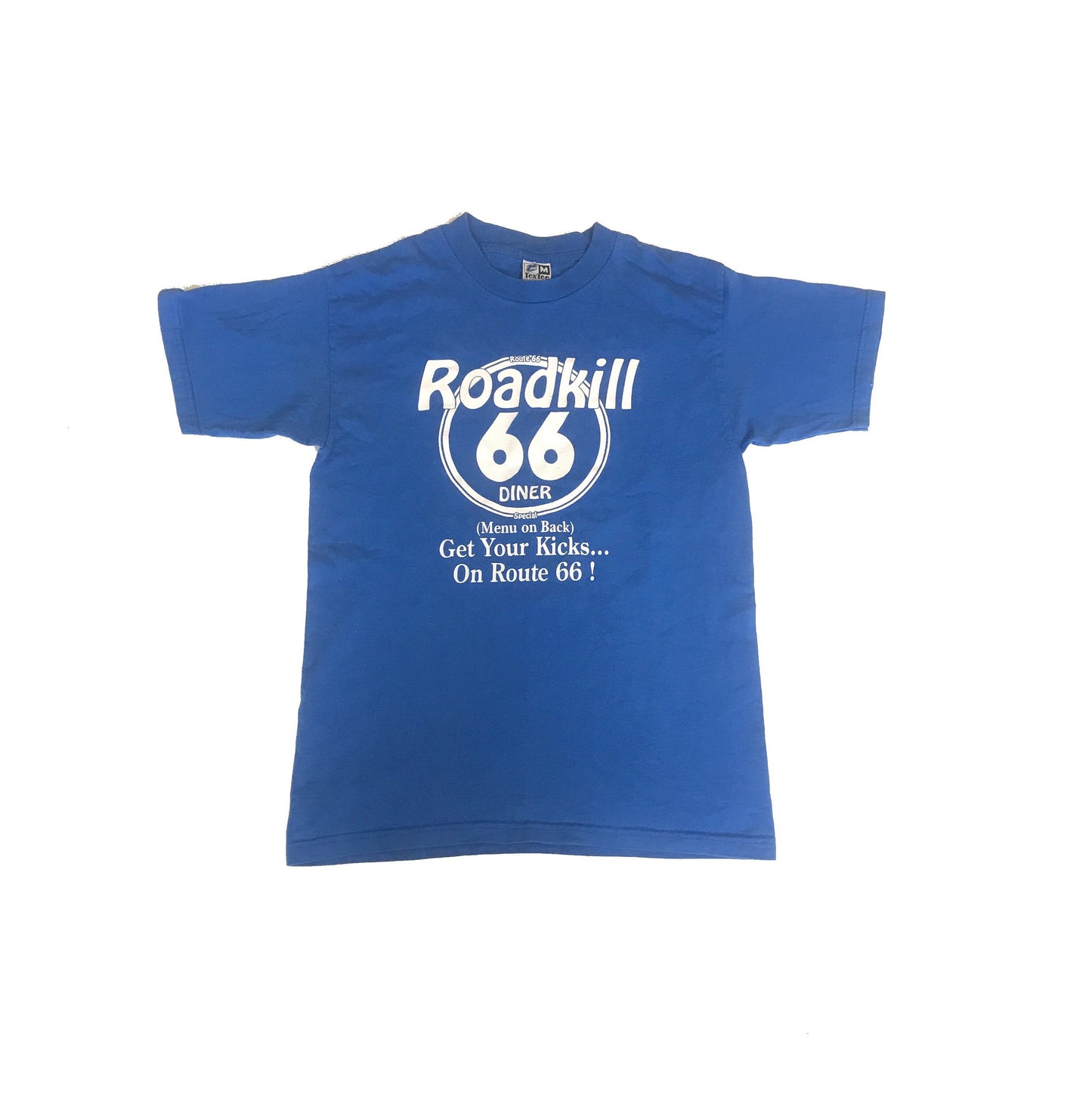 Vintage 80s Roadkill 66 Diner  blue t-shirt size medium