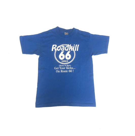 Vintage 80s Roadkill 66 Diner  blue t-shirt size medium