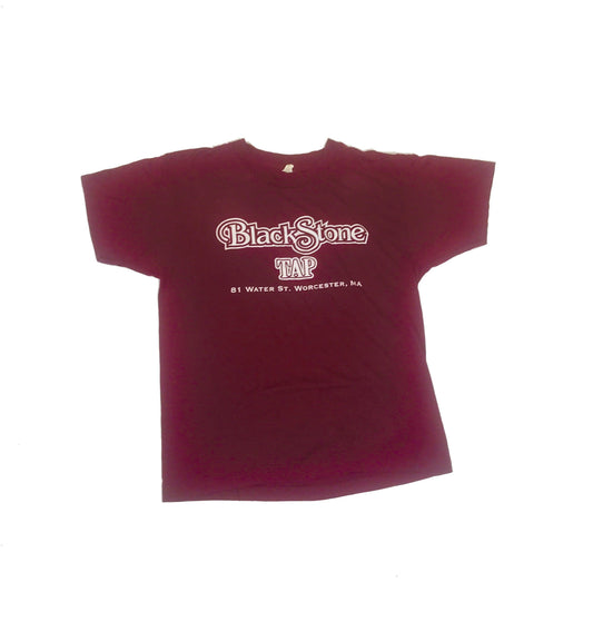 Vintage 90s Blackstone Tap Worcester MA roadside cafe maroon burgundy USA souvenir t-shirt size large