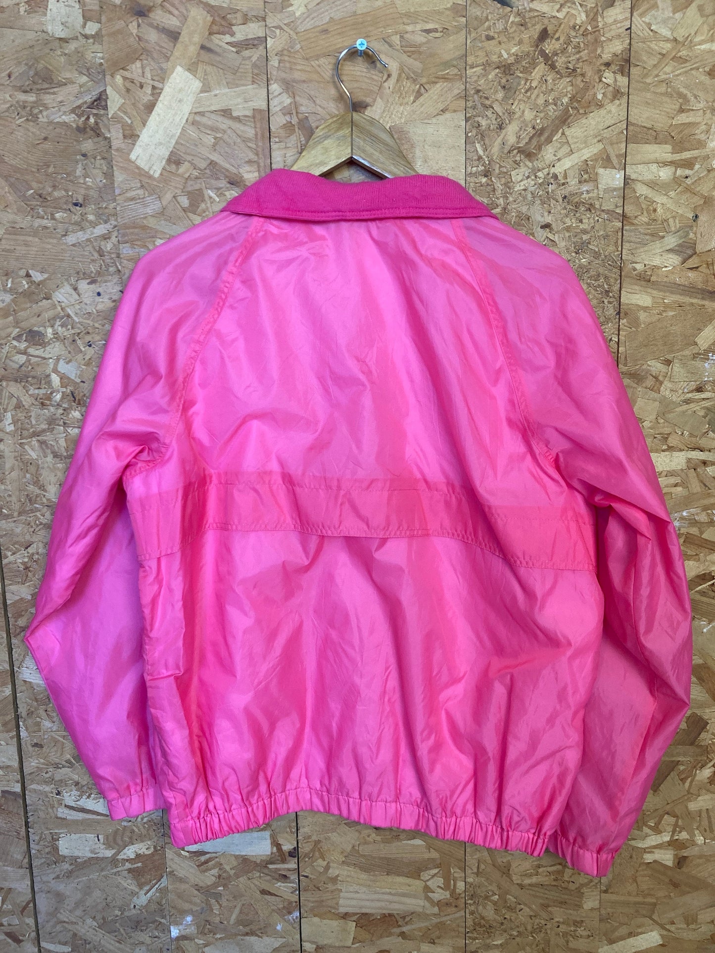 Vintage 80s Soviet Russian pink shell track zip jacket windbreaker size medium