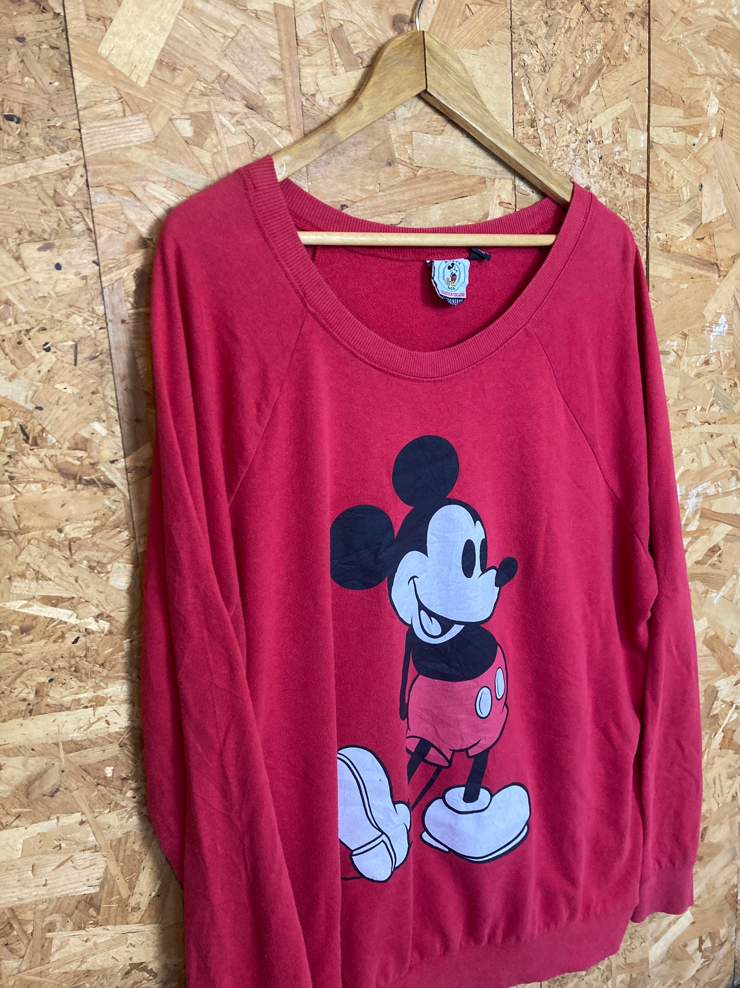 Vintage Y2K red black Mickey Disney slouchy sweater size XXL oversized fit