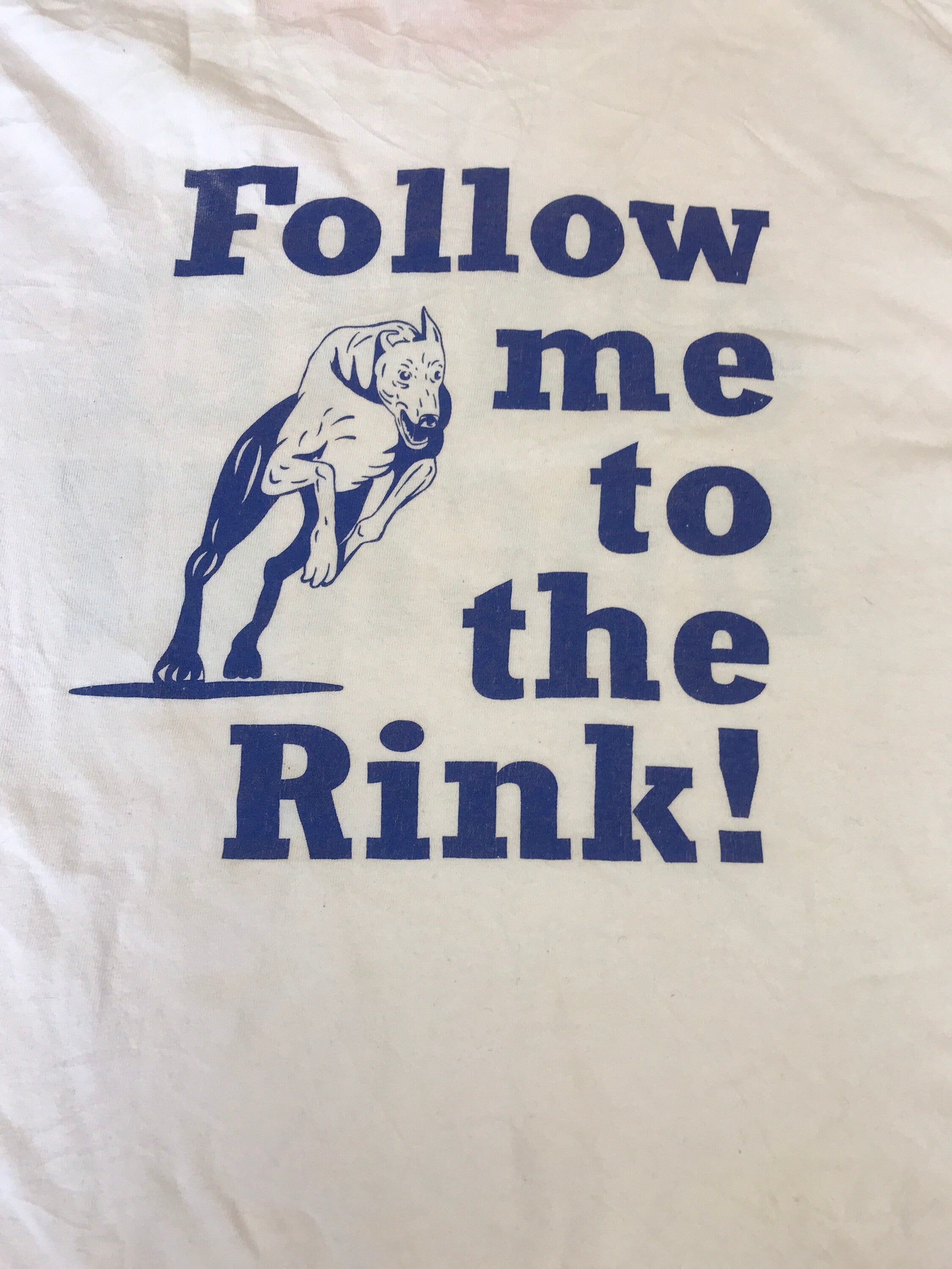 Vintage Carmel Hockey team ‘Follow me to the rink’ USA college sports souvenir white t-shirt size large