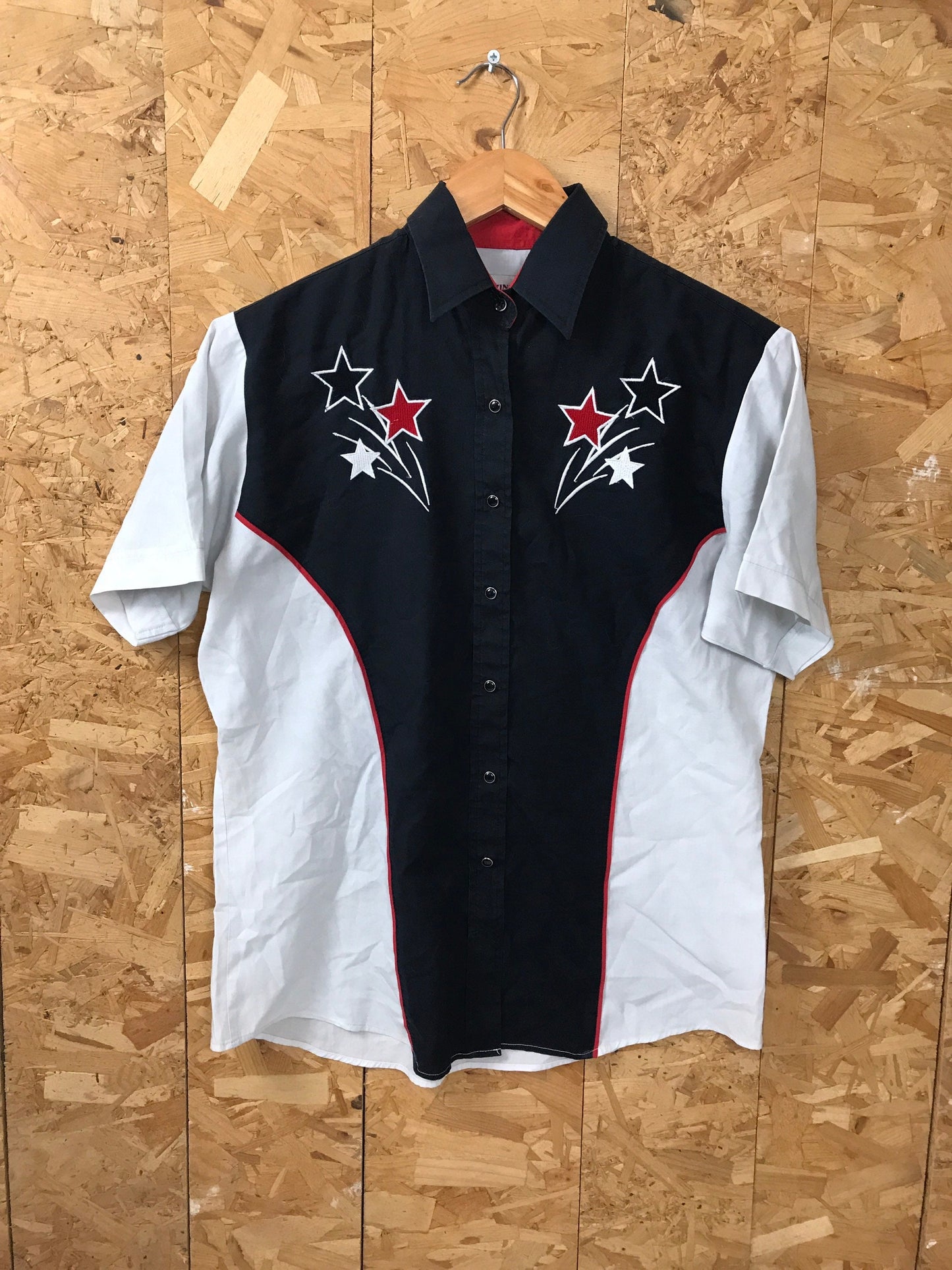 Ladies Vintage USA red black grey Rockerbilly line dance cowgirl western shirt size medium by Country Charmers