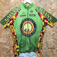 Vintage 90s USA made galyan's camelbak yakima style cycle jersey camouflage green yellow orange size large