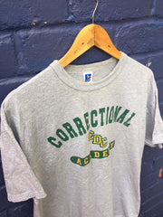 Vintage 90s CDC Correctional academy USA prison bootcamp souvenir grey t shirt size large by Russel Athletic