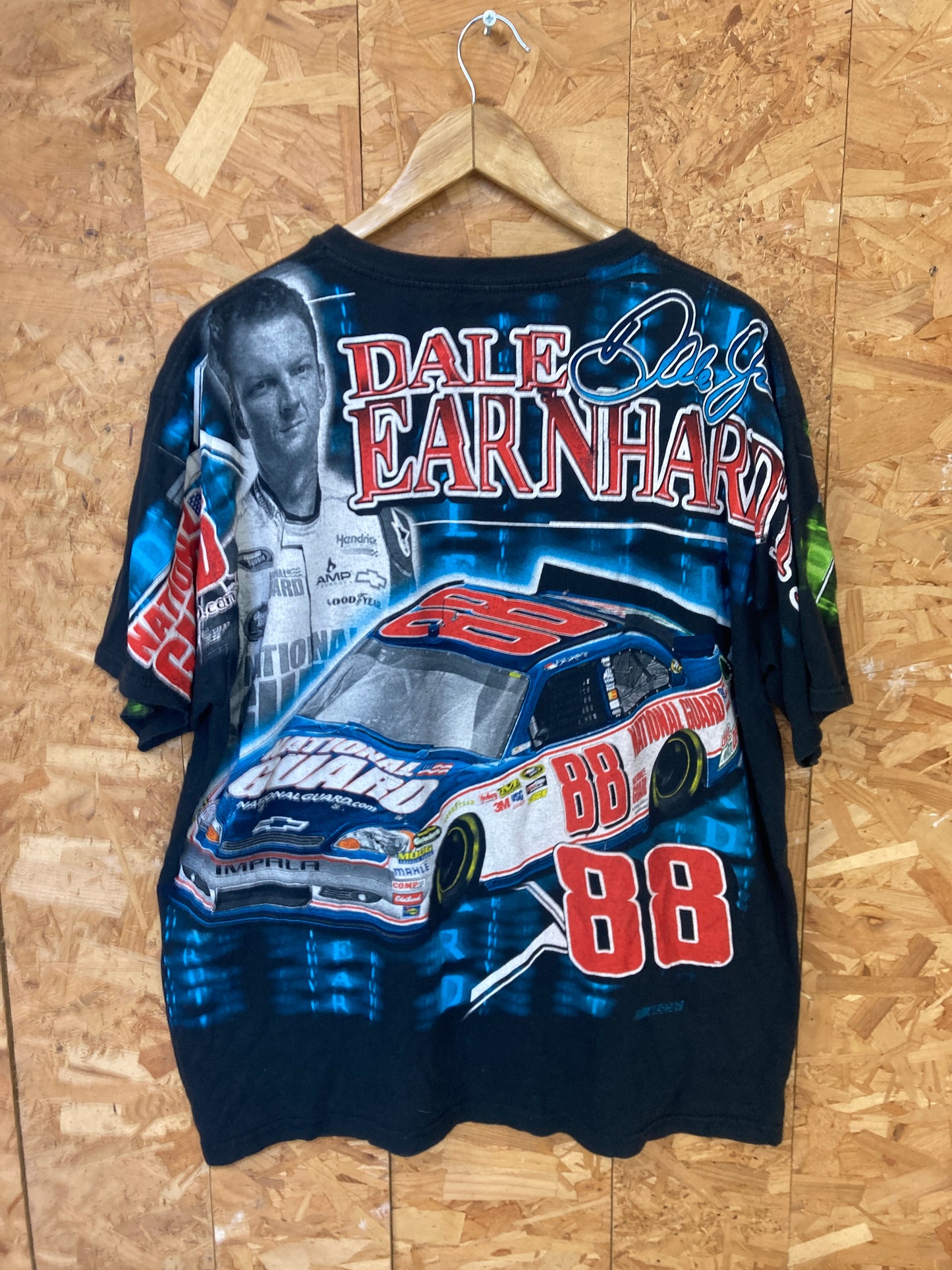 Vintage 90 NASCAR Dale Earnhardt Jr souvenir all over print t-shirt size XL