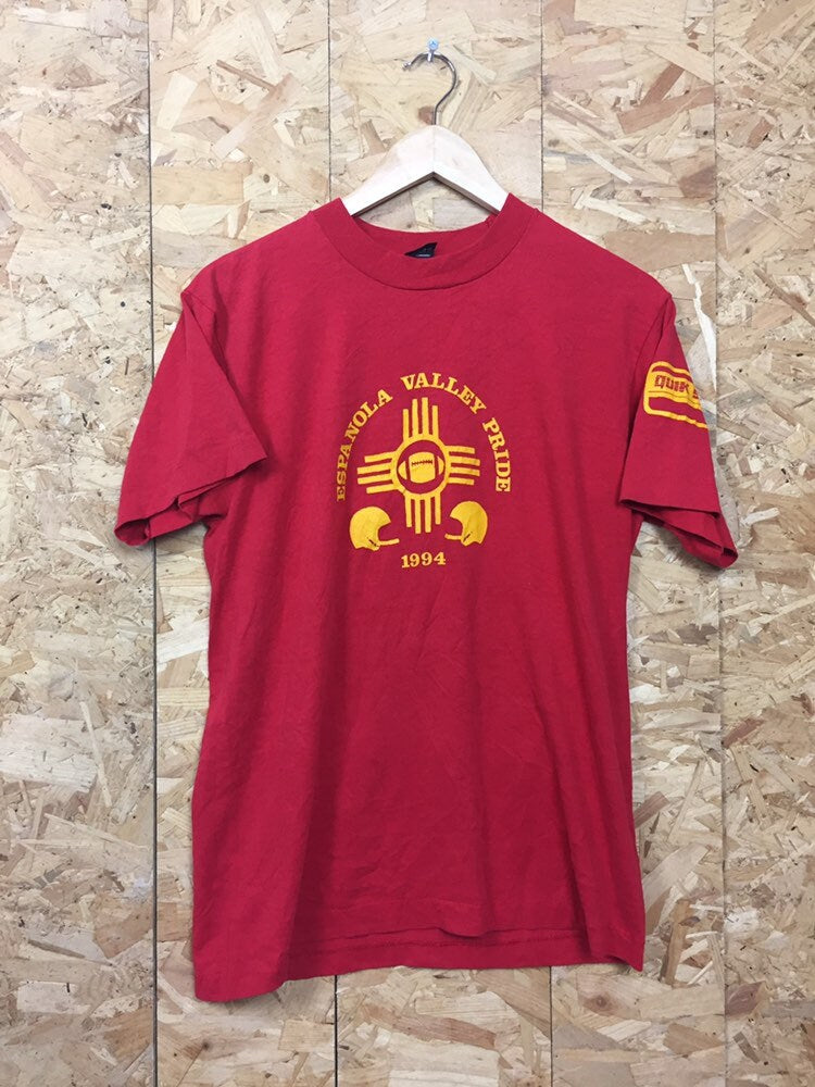 Vintage 90s Espanola Valley Pride 1994 USA high school red t-shirt size medium