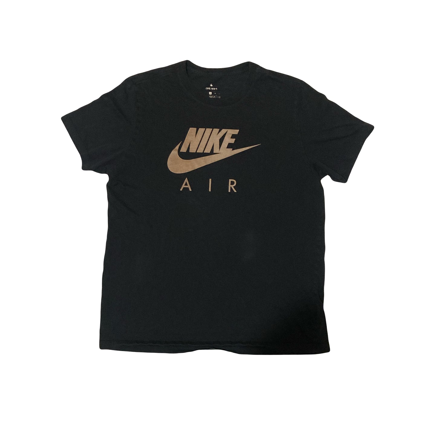 Vintage Y2K Black Nike Air brown swoosh logo t-shirt size XL