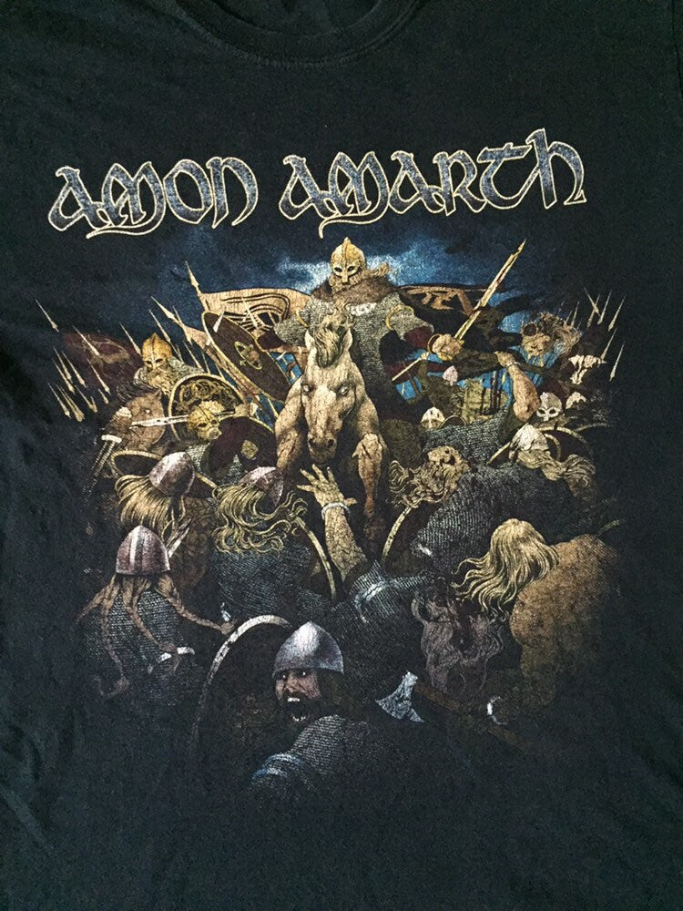 Vintage 00s Amon Amarth surtur rising European tour band t-shirt size medium