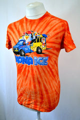 Vintage 90s orange tie dye quirky USA ice cream t shirt size small