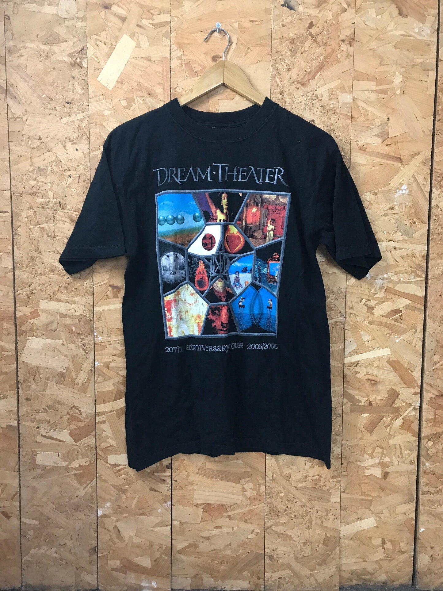 Vintage 00s DreamTheater 20th anniversary tour death prog rock band black t-shirt size Large