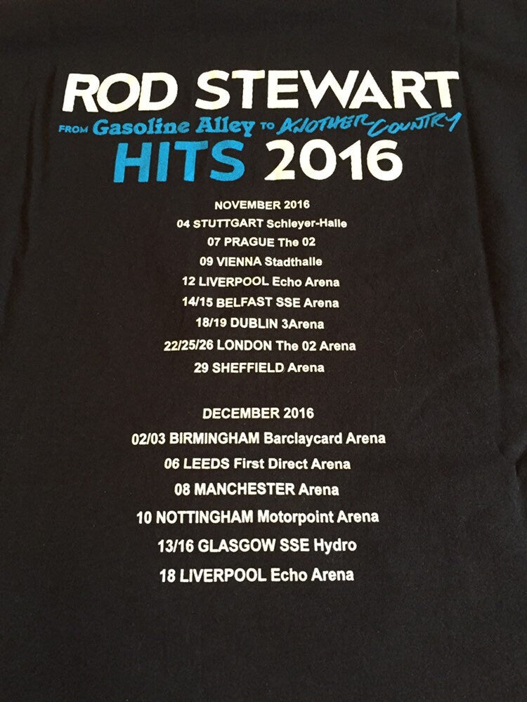 Vintage glam rock Retro music merch band t-shirt rod stewart tour double side print size XL