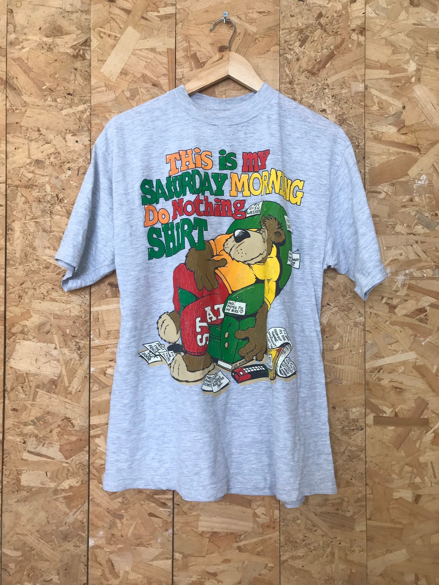 Vintage 90s this is my Saturday t shirt funny USA quirky souvenir grey t shirt size large