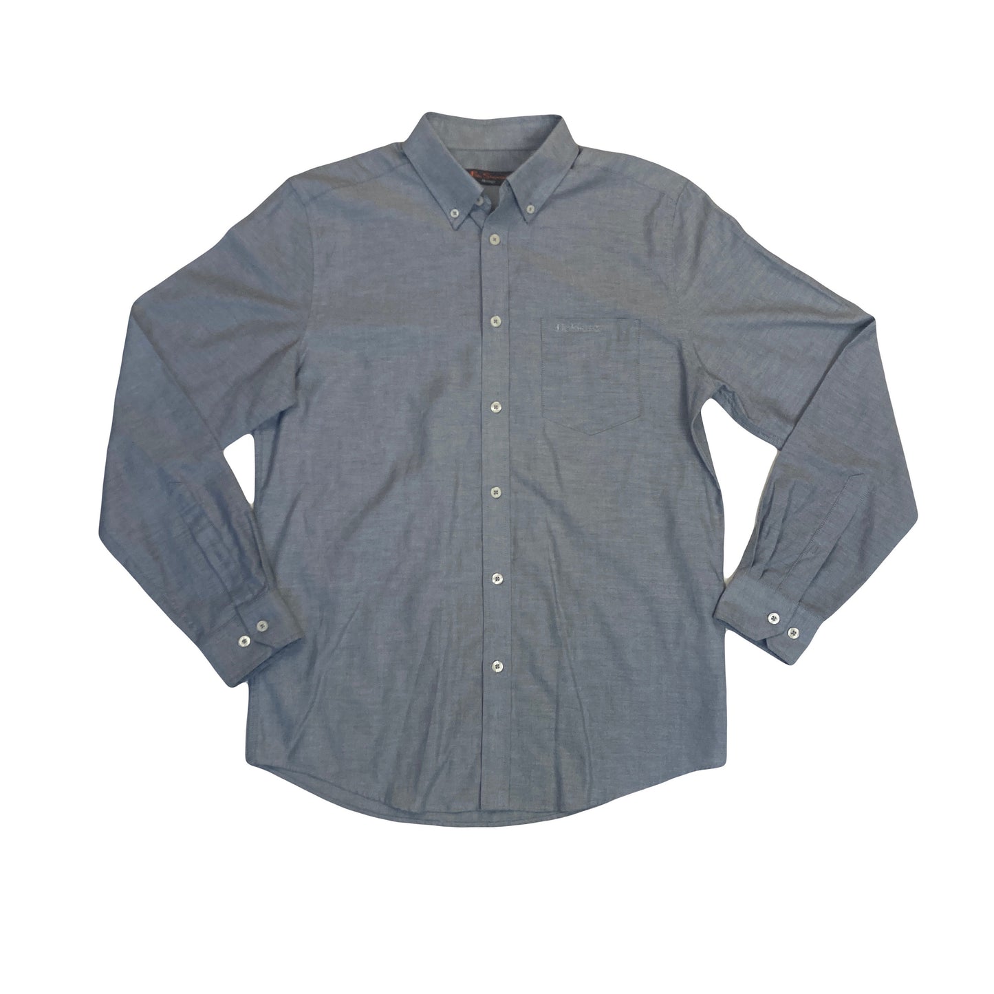 Vintage Ben Sherman mid grey muted long sleeve Mod skinhead cotton button down shirt size small