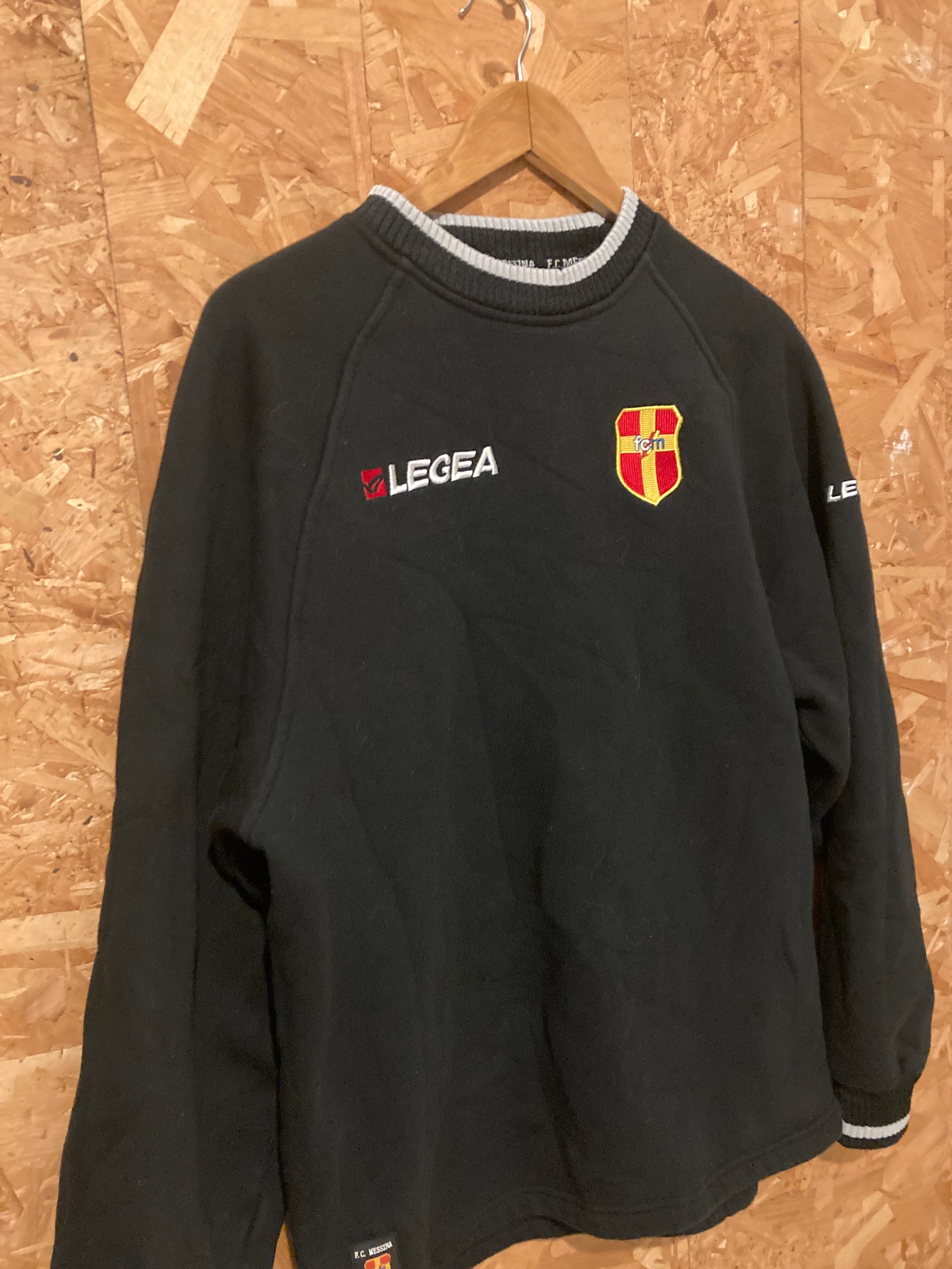 Vintage Y2K FC Messina black crew neck sweater size large by Legea