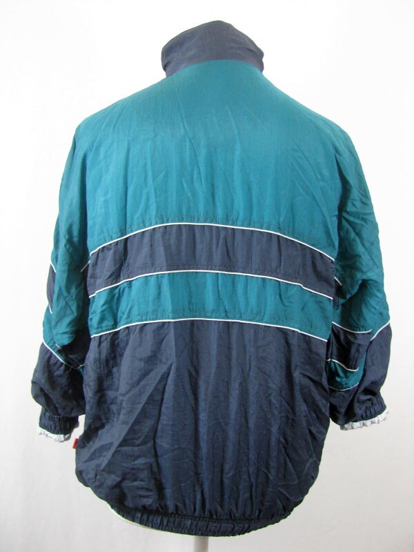 Vintage 90s green grey Old School B-Boy Donnay Retro Shell Track Jacket size small