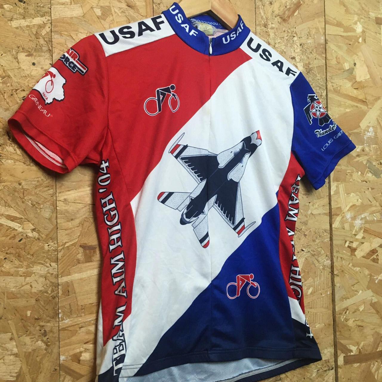 Vintage 2004 USA made US airforce cycling team aim high '04 thunderbirds louis girneau mens jersey size medium