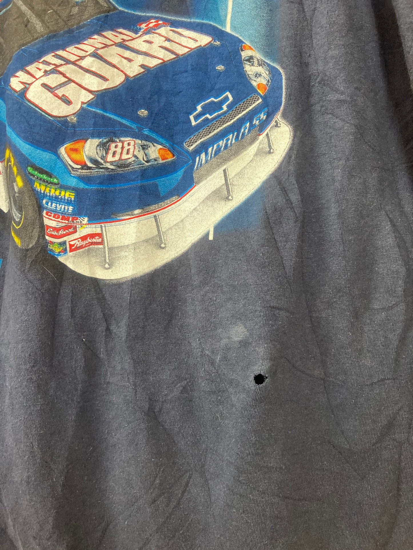 Vintage 90s NASCAR Dale Earnhardt Jr nationall guard faded navy blue souvenir t-shirt size large