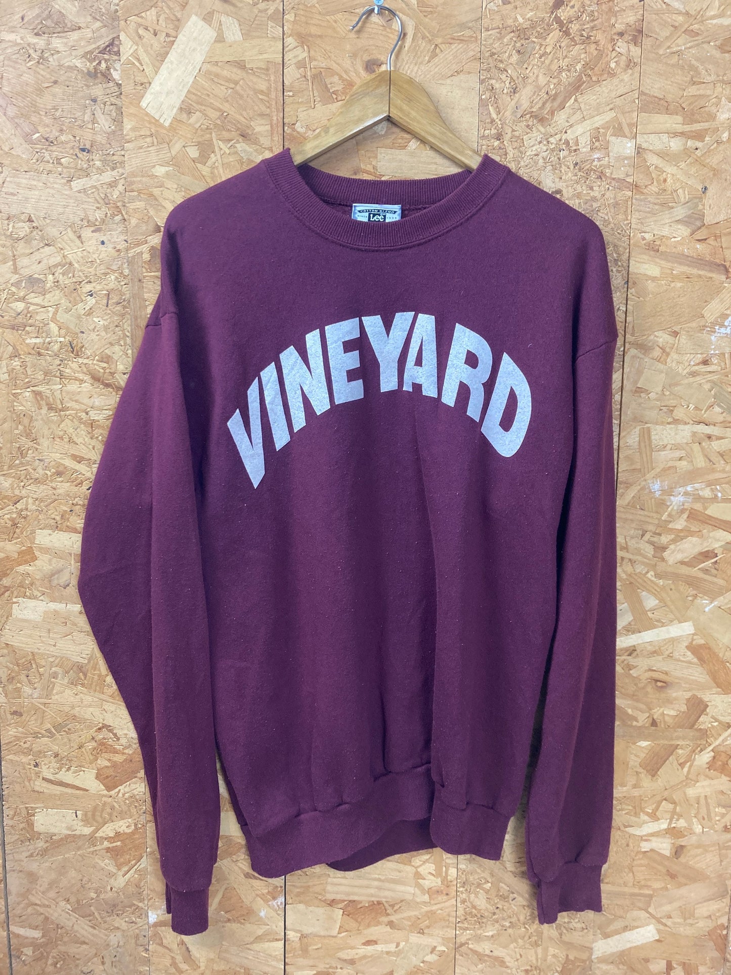 Vintage 90s maroon burgundy Vineyard crew neck sweater size large by Lee