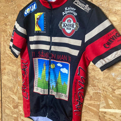 Vintage 90s German Samson Man 99 Kaiser Alpencup Tour de France retro cycle jersey red black size medium