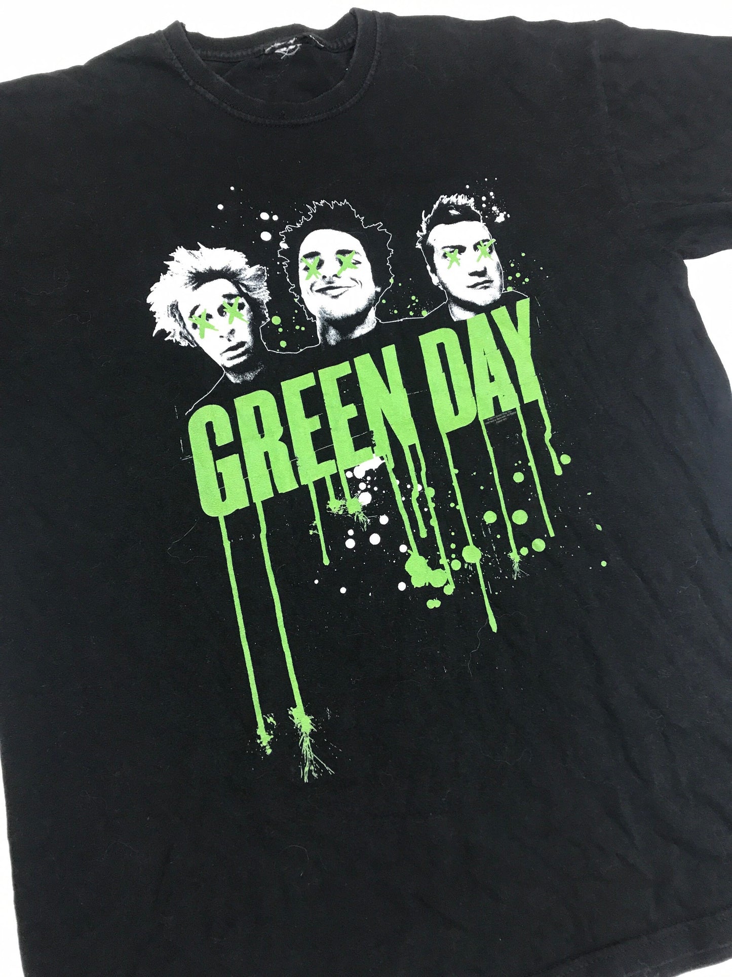 Vintage 00s black green band t-shirt Green Day size medium