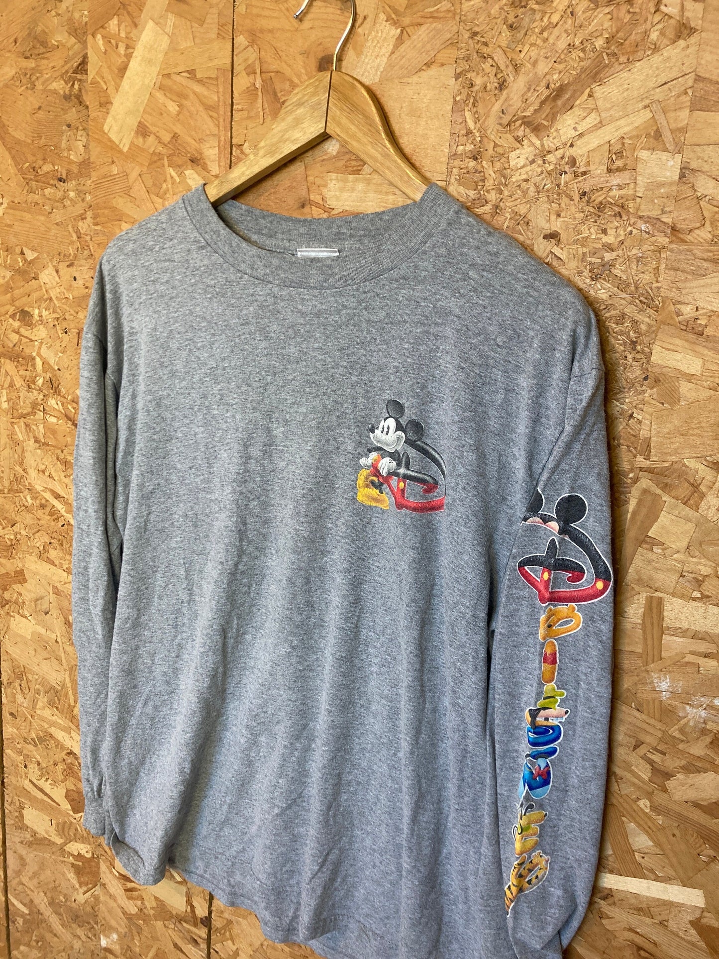 Vintage Y2K Disney Mickey Mouse grey long sleeve t shirt size medium