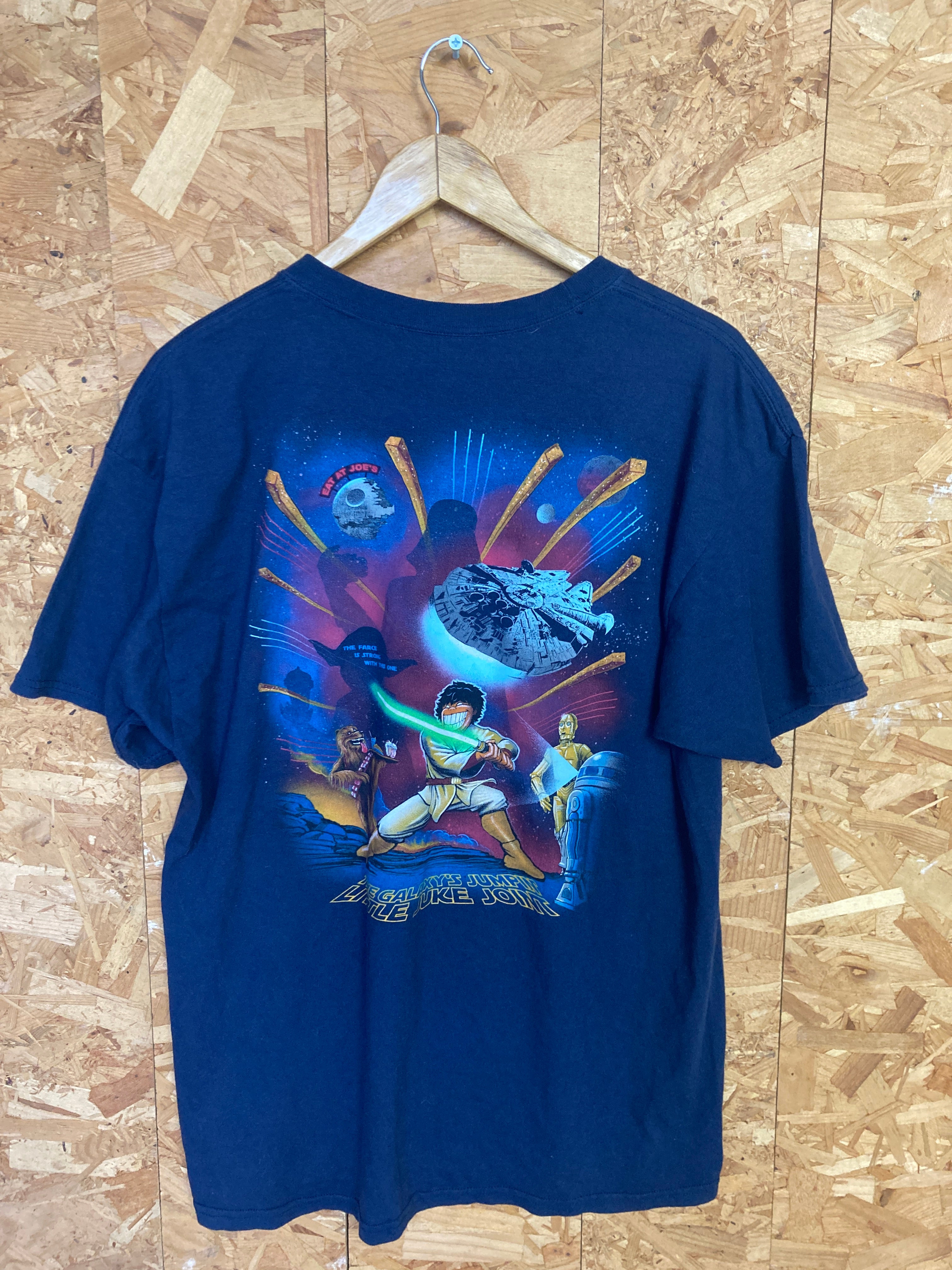 Vintage 90s Eskimo Joes Diner USA Souvenir quirky star wars funny T-shirt size l