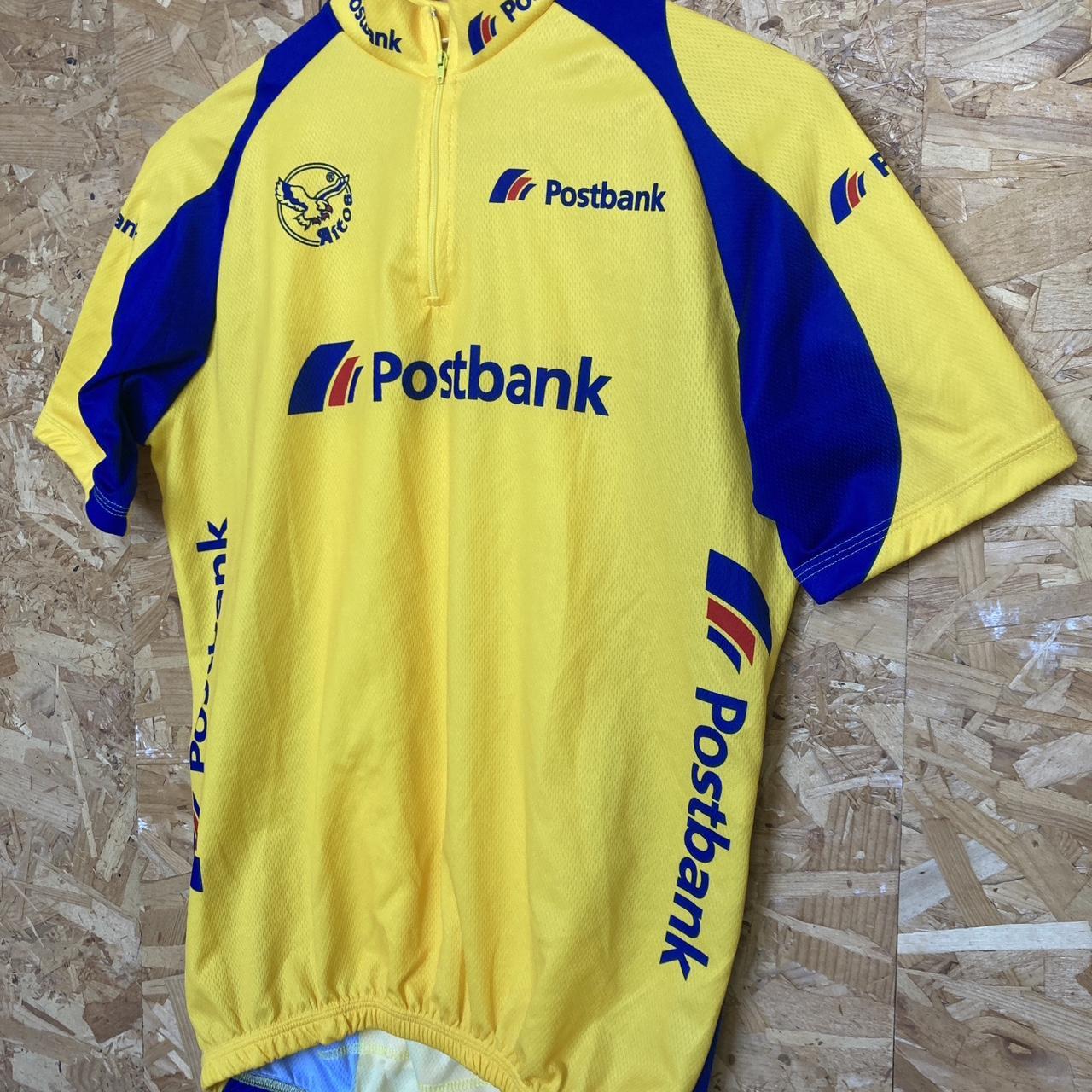 Vintage 00s Aitos classic yellow blue cycle jersey Vuelta Italia Tour de France style cycle jersey P