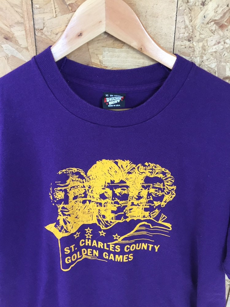 Vintage 90s purple General Motors St Charles County USA souvenir t-shirt size XL