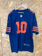 Vintage USA NFL Chicago bears Mitchell Trubisky player jersey navy blue orange size large by Nike