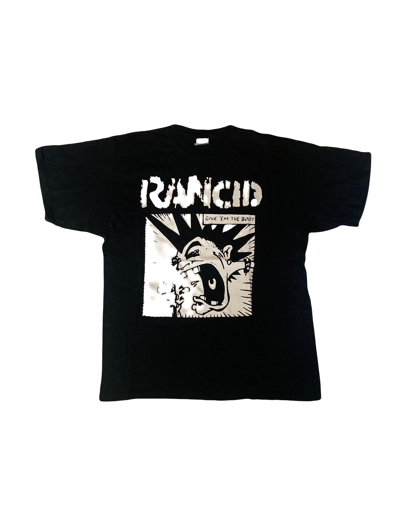 90s Vintage Rancid give em the boot band t shirt size medium