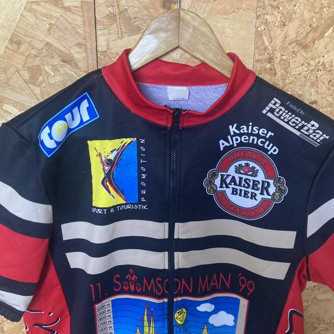 Vintage 90s German Samson Man 99 Kaiser Alpencup Tour de France retro cycle jersey red black size medium