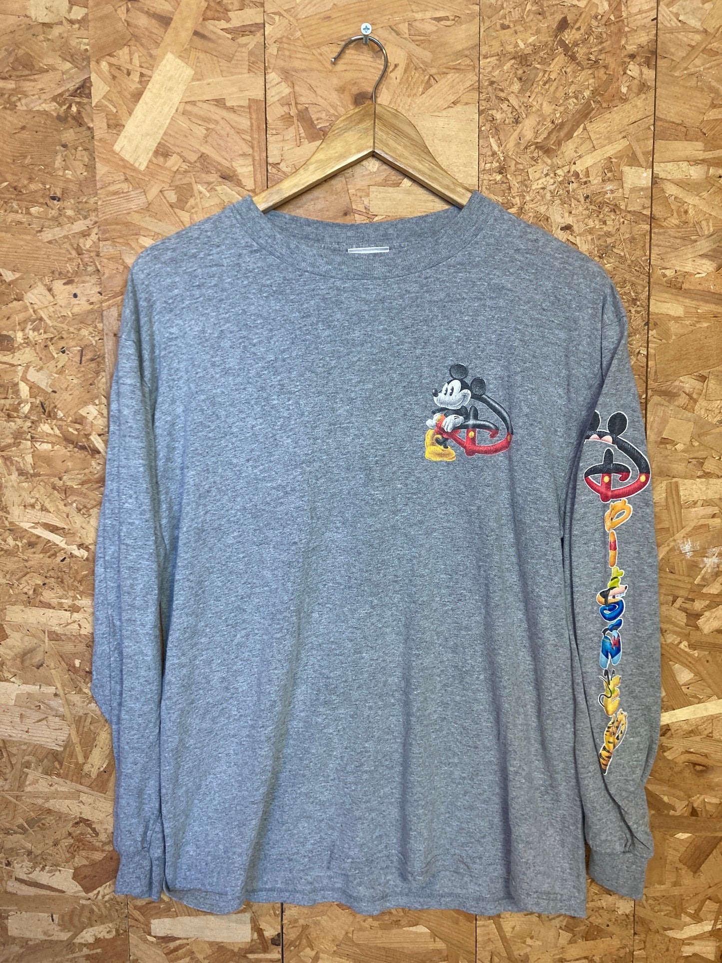 Vintage Y2K Disney Mickey Mouse grey long sleeve t shirt size medium