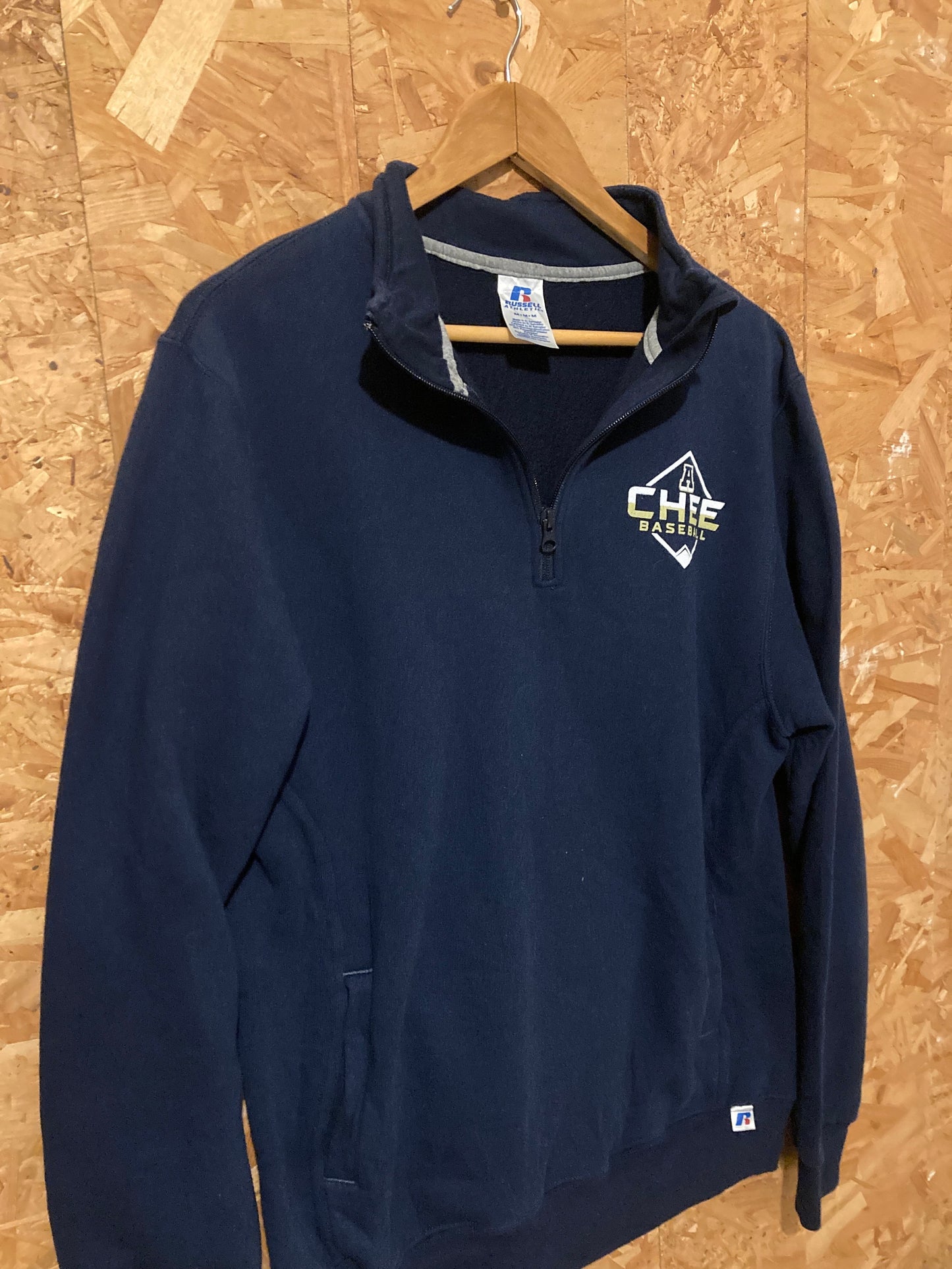 Vintage Y2K Russell athletic navy blue USA college CHEE baseball team sweatshirt size medium