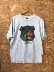 Vintage 90s Suffern PBS hot rod auto show 1992 USA souvenir  grey marl t shirt size XL