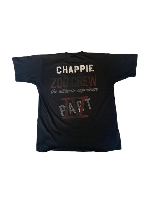 Vintage 80s Zoo Crew staff member CHAPPIE distressed USA black souvenir single stitch t-shirt size large