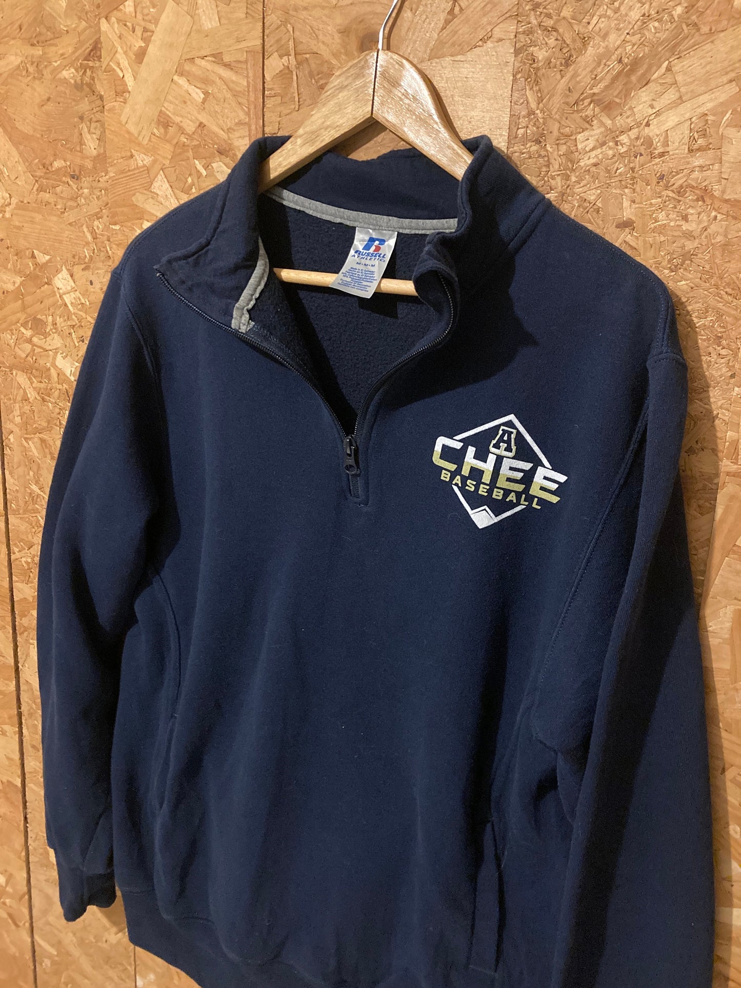 Vintage Y2K Russell athletic navy blue USA college CHEE baseball team sweatshirt size medium