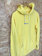 Vintage early 90s Champion USA heavy duty reverse weave yellow hoodie size small