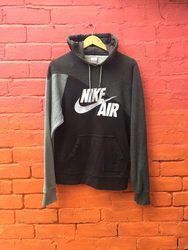 Vintage 00s old school Nike Air spell out grey hoodie size small