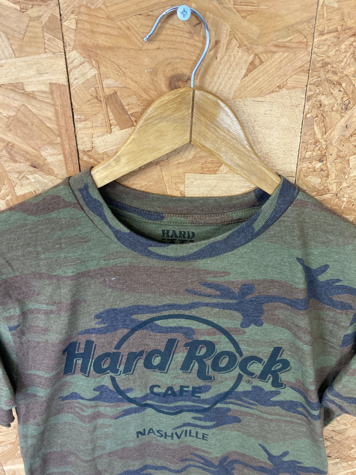 Vintage 90 Hard Rock Cafe Nashville camouflage green souvenir t-shirt size small