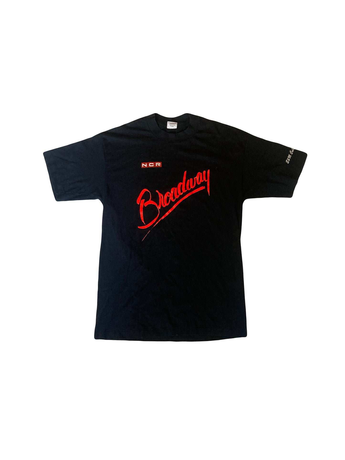 Vintage 90s NCR Broadway logo USA black souvenir theatre production NYC t-shirt size large