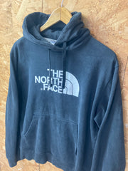 Vintage Y2K The North Face white logo on black hoodie size medium oversized fit