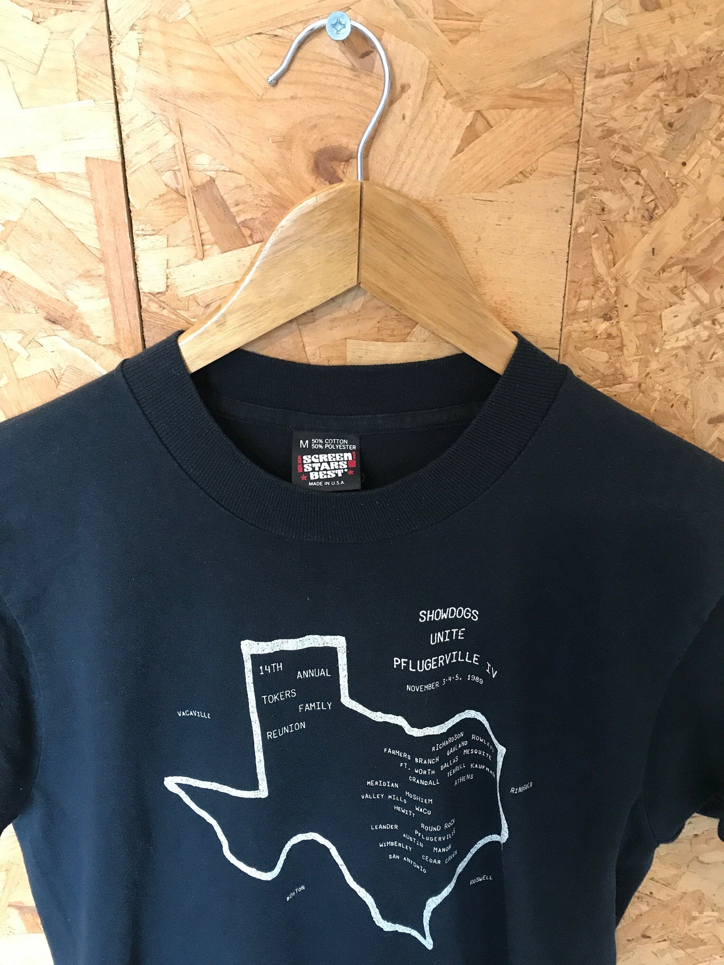 Vintage 90s quirky 14th annual Tokers family reunion Texas USA black souvenir t-shirt size medium