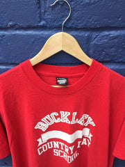 Vintage 90s Buckley Country Day School USA red t-shirt size XL