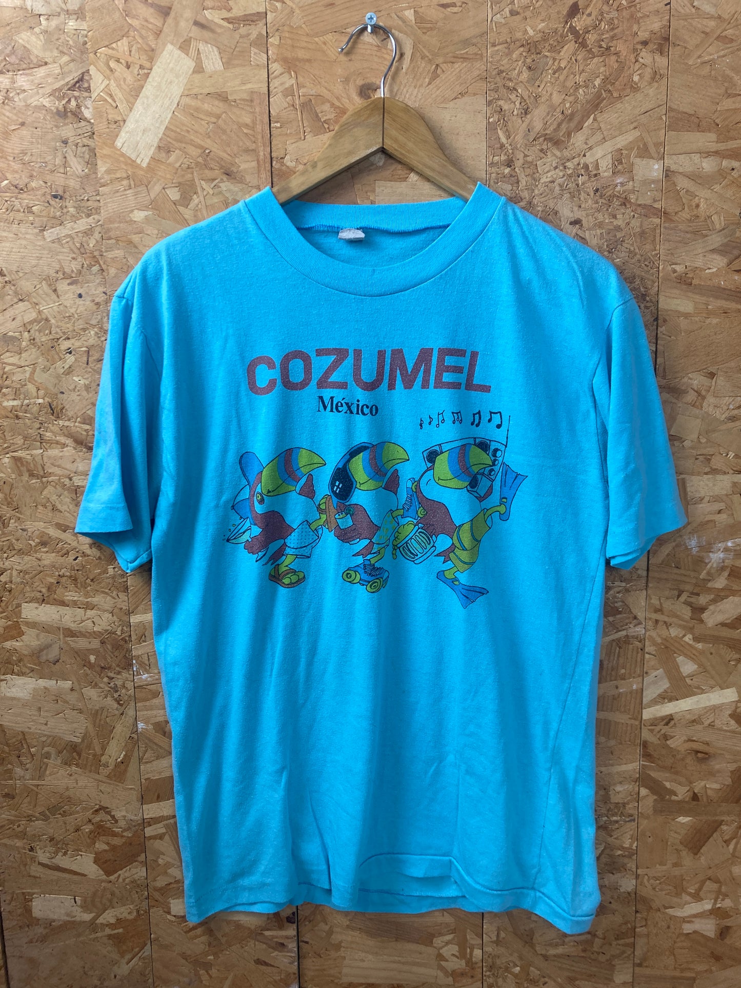 Vintage 80s Cozumel Mexico blue single stitch souvenir t-shirt size large