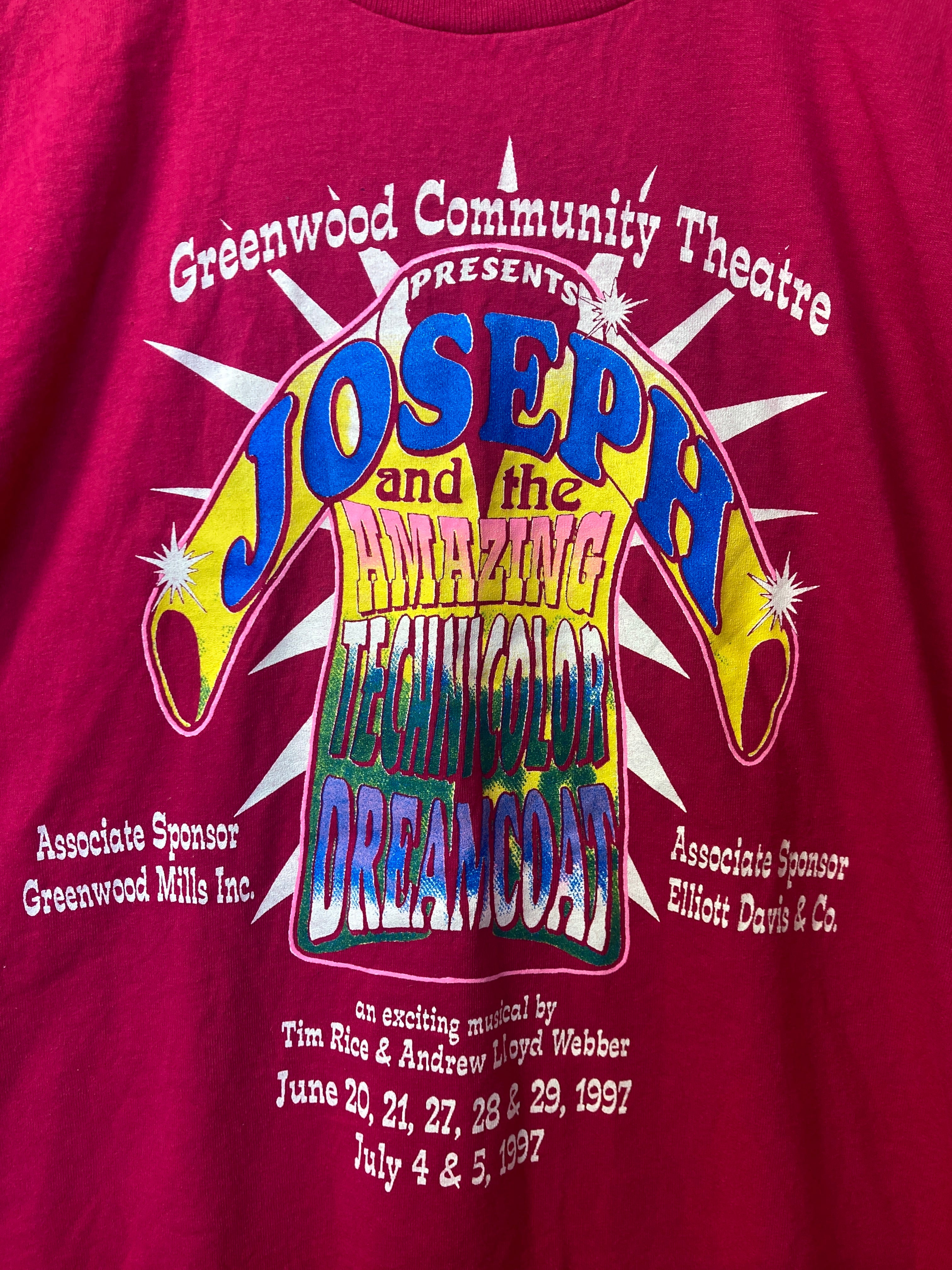 Vintage 90s Joseph & amazing Technicolor dreamcoat souvenir t-shirt size large