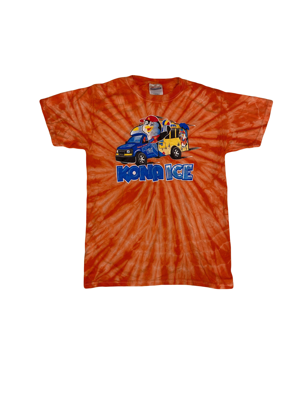 Vintage 90s orange tie dye quirky USA ice cream t shirt size small