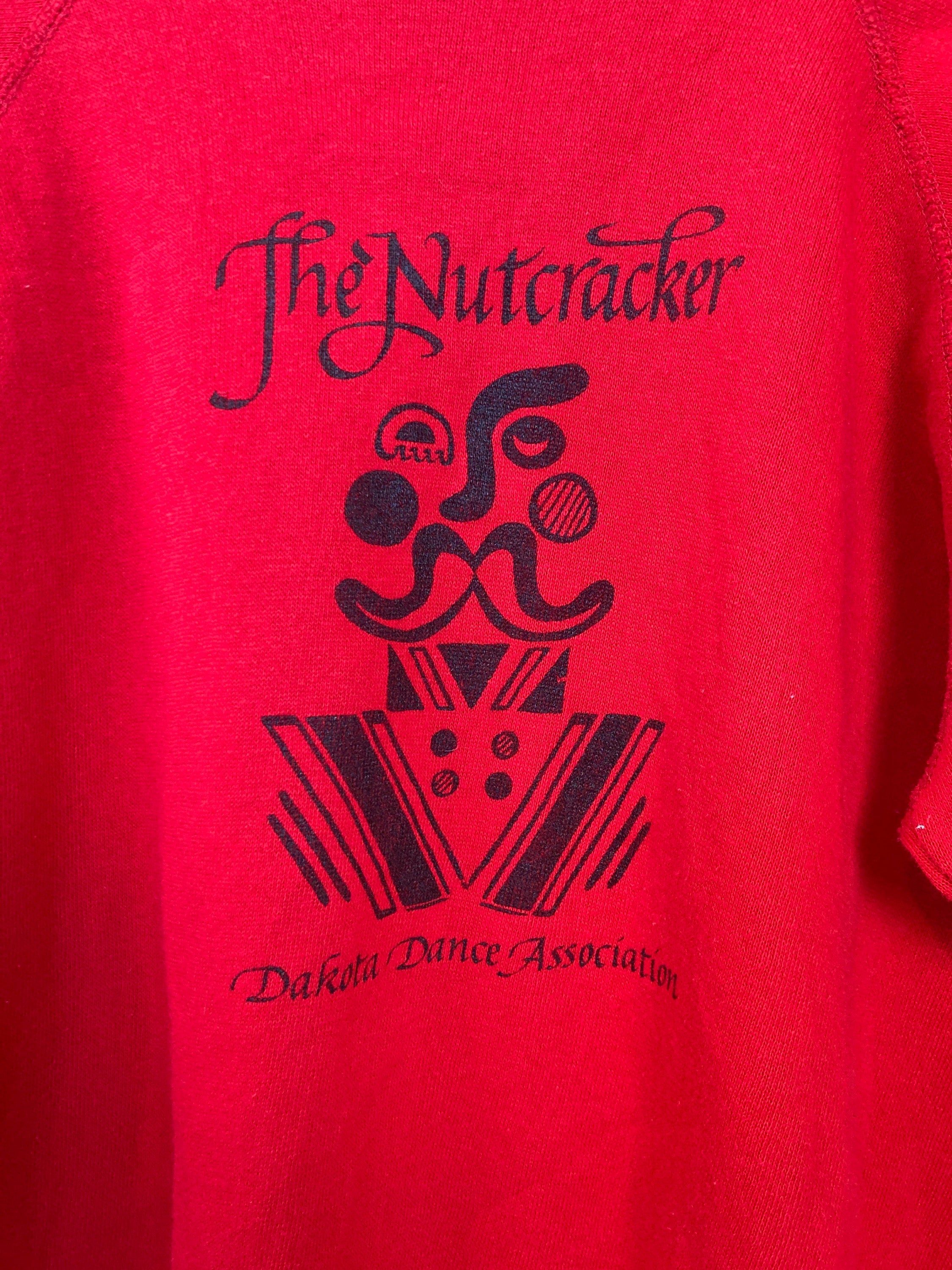 Vintage 90s The Nutcracker Dakota Dance Association red crew neck theatre sweater size medium