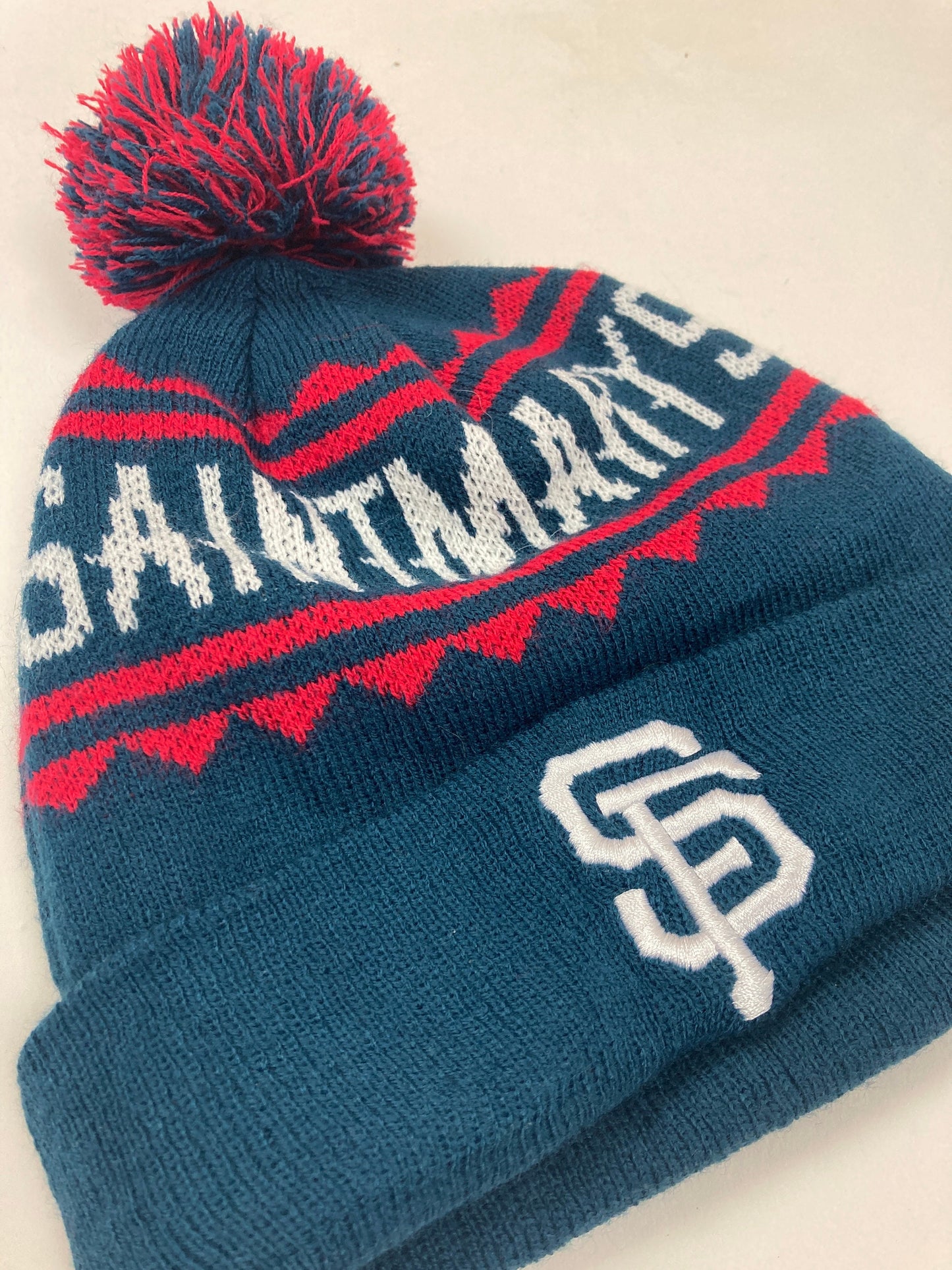 Vintage Swintmarys Gaels SF sports team spell out blue red winter beanie bobble hat