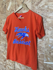Vintage 90s Hawks Baseball college team Stephenson #3 USA orange v-neck t-shirt size medium